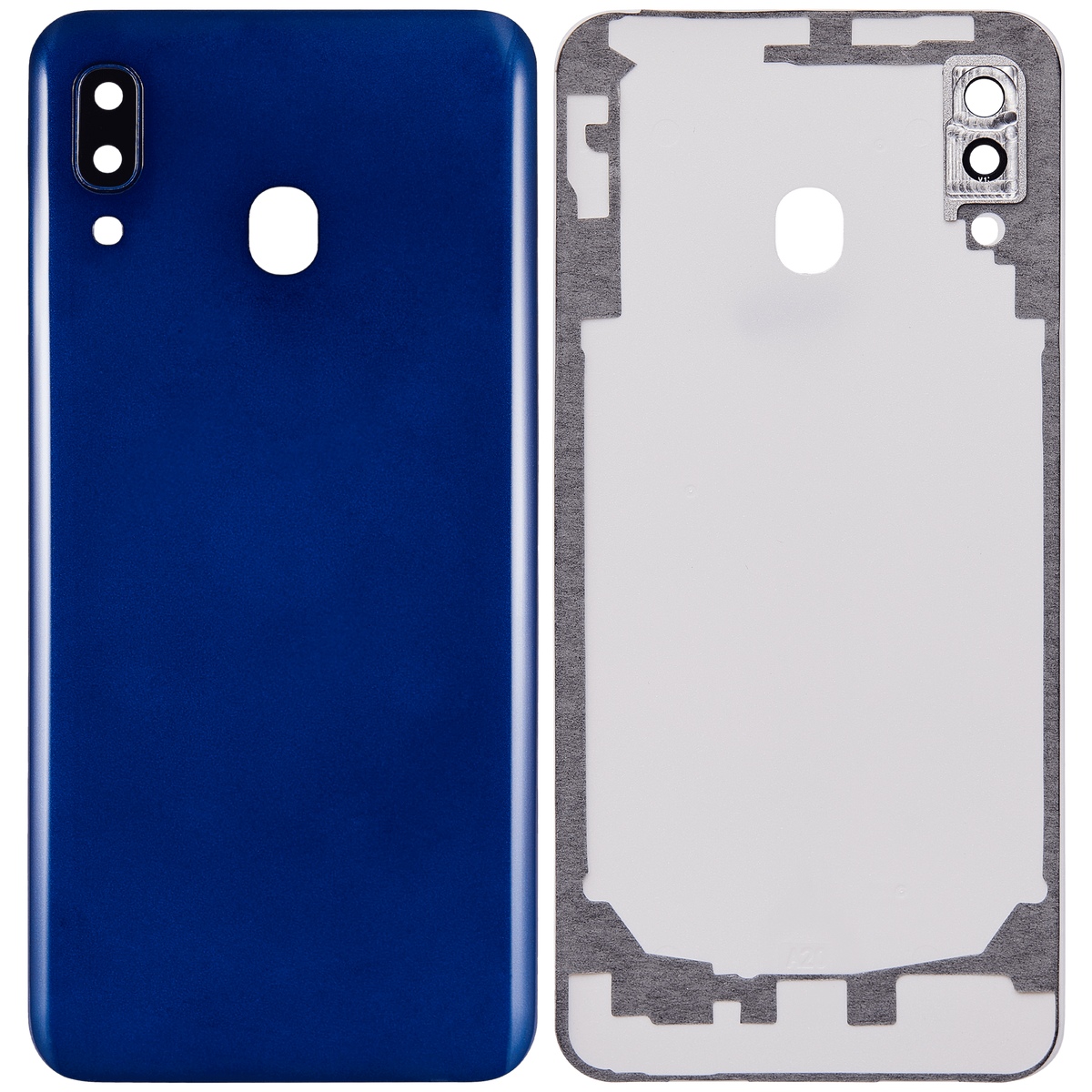 Back cover Glass With Camera Lens Compatible For Samsung Galaxy A20 (A205 / 2019) (Vemake) (Blue)