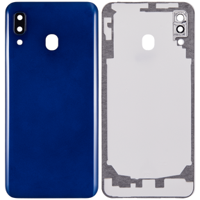Back cover Glass With Camera Lens Compatible For Samsung Galaxy A20 (A205 / 2019) (Vemake) (Blue)
