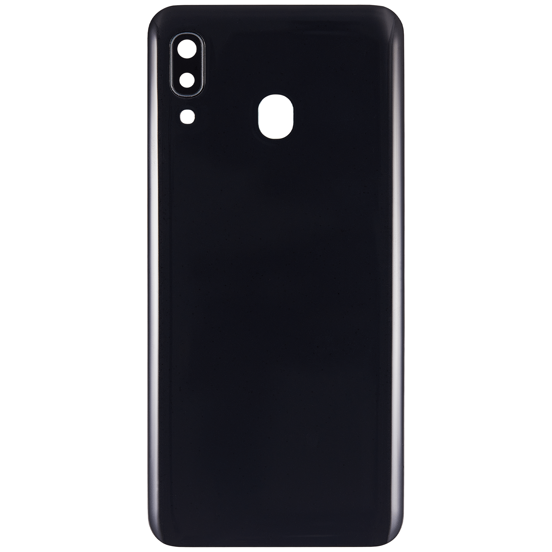Back cover Glass With Camera Lens Compatible For Samsung Galaxy A20 (A205 / 2019) (Vemake) (Black)
