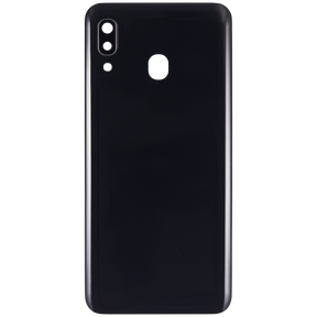 Back cover Glass With Camera Lens Compatible For Samsung Galaxy A20 (A205 / 2019) (Vemake) (Black)