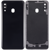 Back cover Glass With Camera Lens Compatible For Samsung Galaxy A20 (A205 / 2019) (Vemake) (Black)