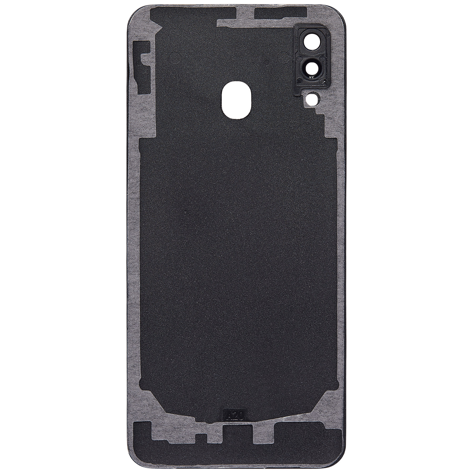 Back cover Glass With Camera Lens Compatible For Samsung Galaxy A20 (A205 / 2019) (Vemake) (Black)