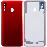 Back cover Glass With Camera Lens Compatible For Samsung Galaxy A30 (A305 / 2019) (Vemake) (Red)