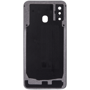 Back cover Glass With Camera Lens Compatible For Samsung Galaxy A30 (A305 / 2019) (Vemake) (Black)