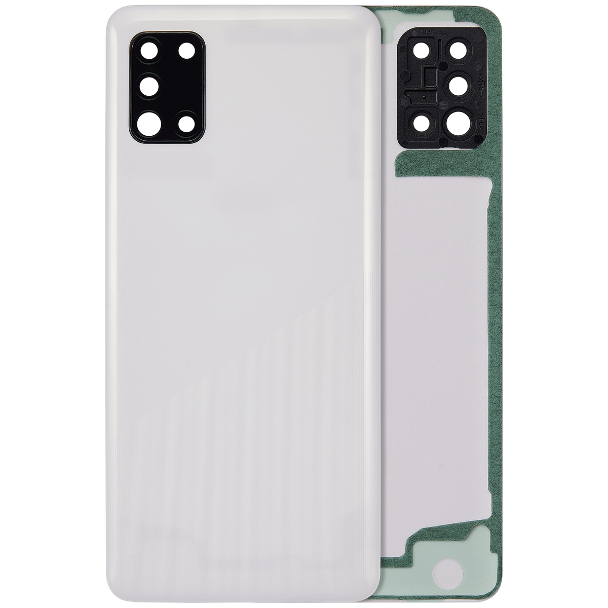 Back cover Glass With Camera Lens Compatible For Samsung Galaxy A31 (A315 / 2020) (Vemake) (Prism Crush White)