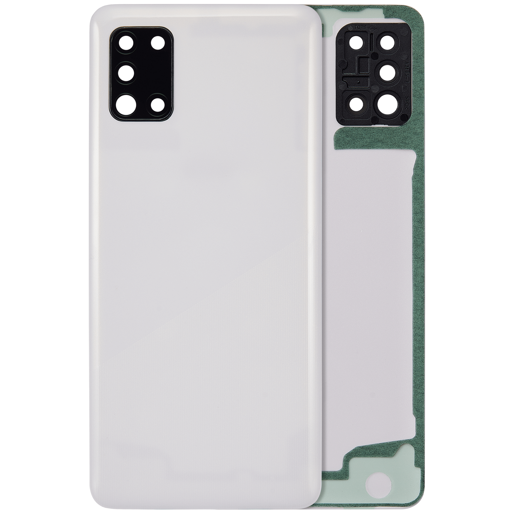 Back cover Glass With Camera Lens Compatible For Samsung Galaxy A31 (A315 / 2020) (Vemake) (Prism Crush White)