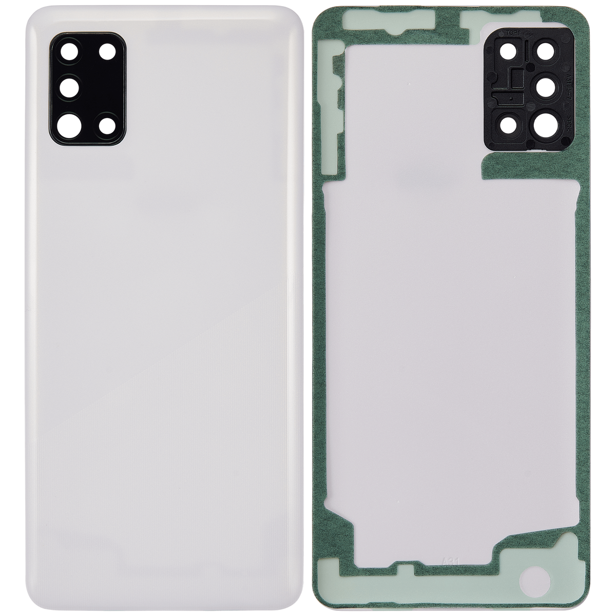 Back cover Glass With Camera Lens Compatible For Samsung Galaxy A31 (A315 / 2020) (Vemake) (Prism Crush White)