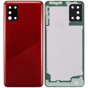 Back cover Glass With Camera Lens Compatible For Samsung Galaxy A31 (A315 / 2020) (Vemake) (Prism Crush Red)
