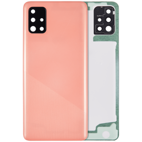 Back cover Glass With Camera Lens Compatible For Samsung Galaxy A51 4G (A515 / 2019) (Vemake) (Prism Crush Pink)