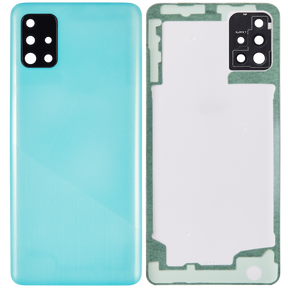 Replacement Back cover Glass With Camera Lens Compatible For Samsung Galaxy A51 4G (A515 / 2019) (Vemake) (Prism Crush Blue)