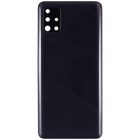 Back cover Glass With Camera Lens Compatible For Samsung Galaxy A51 4G (A515 / 2019) (Vemake) (Prism Crush Black)