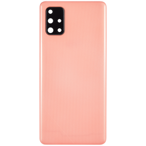 Replacement Back cover Glass With Camera Lens Compatible For Samsung Galaxy A71 4G (A715 / 2020) (Vemake) ( Prism Crush Pink)