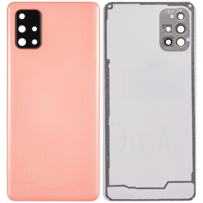 Replacement Back cover Glass With Camera Lens Compatible For Samsung Galaxy A71 4G (A715 / 2020) (Vemake) ( Prism Crush Pink)
