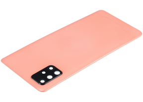 Replacement Back cover Glass With Camera Lens Compatible For Samsung Galaxy A71 4G (A715 / 2020) (Vemake) ( Prism Crush Pink)