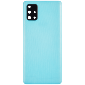 Replacement Back cover Glass With Camera Lens Compatible For Samsung Galaxy A71 (A715 / 2020) (Vemake) ( Prism Crush Blue)