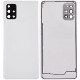 Replacement Back cover Glass With Camera Lens Compatible For Samsung Galaxy A71 (A715 / 2020) (Vemake) ( Prism Crush Silver)