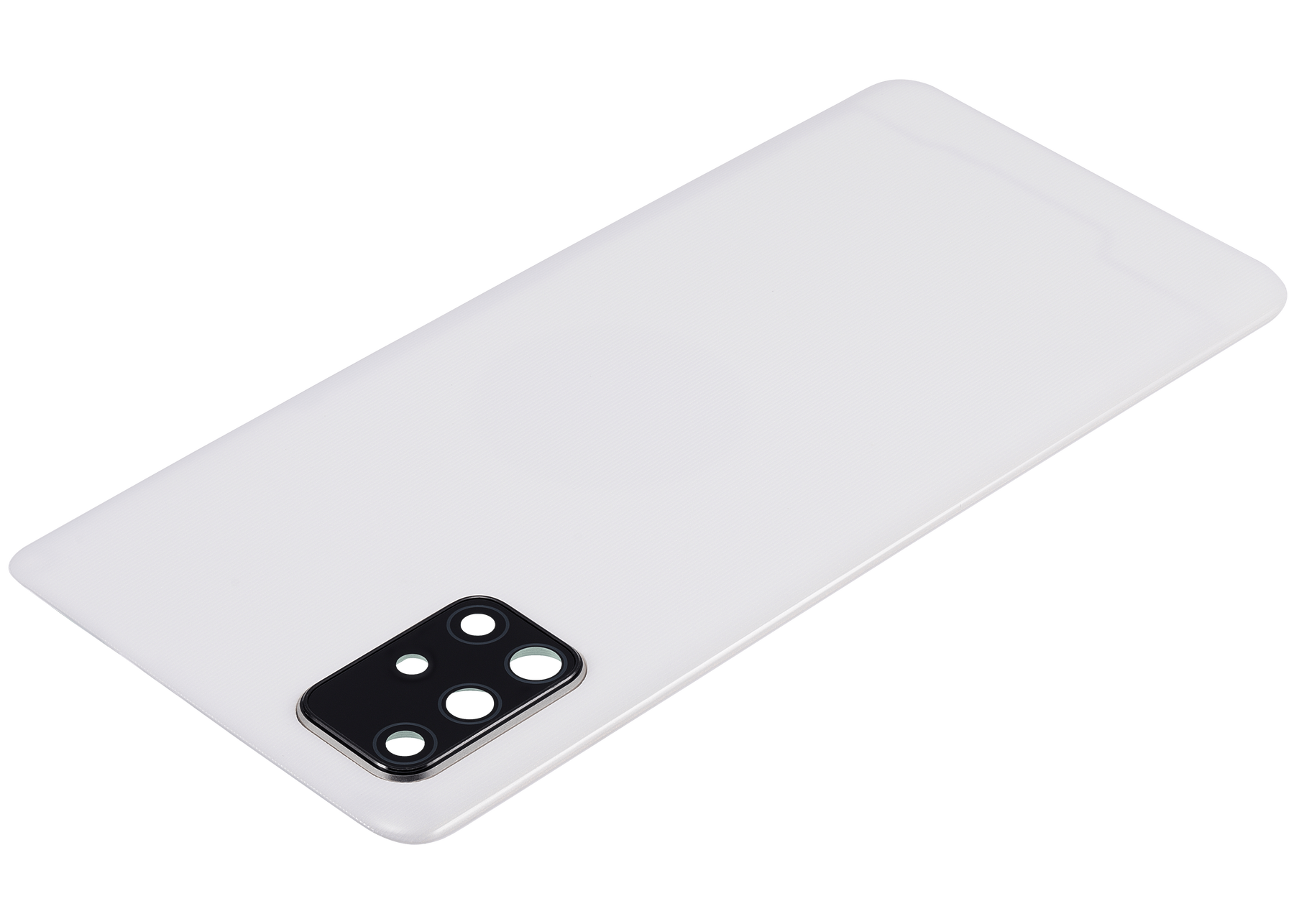 Replacement Back cover Glass With Camera Lens Compatible For Samsung Galaxy A71 (A715 / 2020) (Vemake) ( Prism Crush Silver)