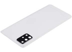 Replacement Back cover Glass With Camera Lens Compatible For Samsung Galaxy A71 (A715 / 2020) (Vemake) ( Prism Crush Silver)