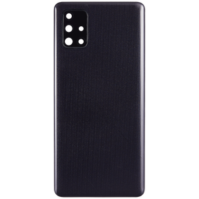 Replacement Back cover Glass With Camera Lens Compatible For Samsung Galaxy A71 (A715 / 2020) (Vemake) ( Prism Crush Black)
