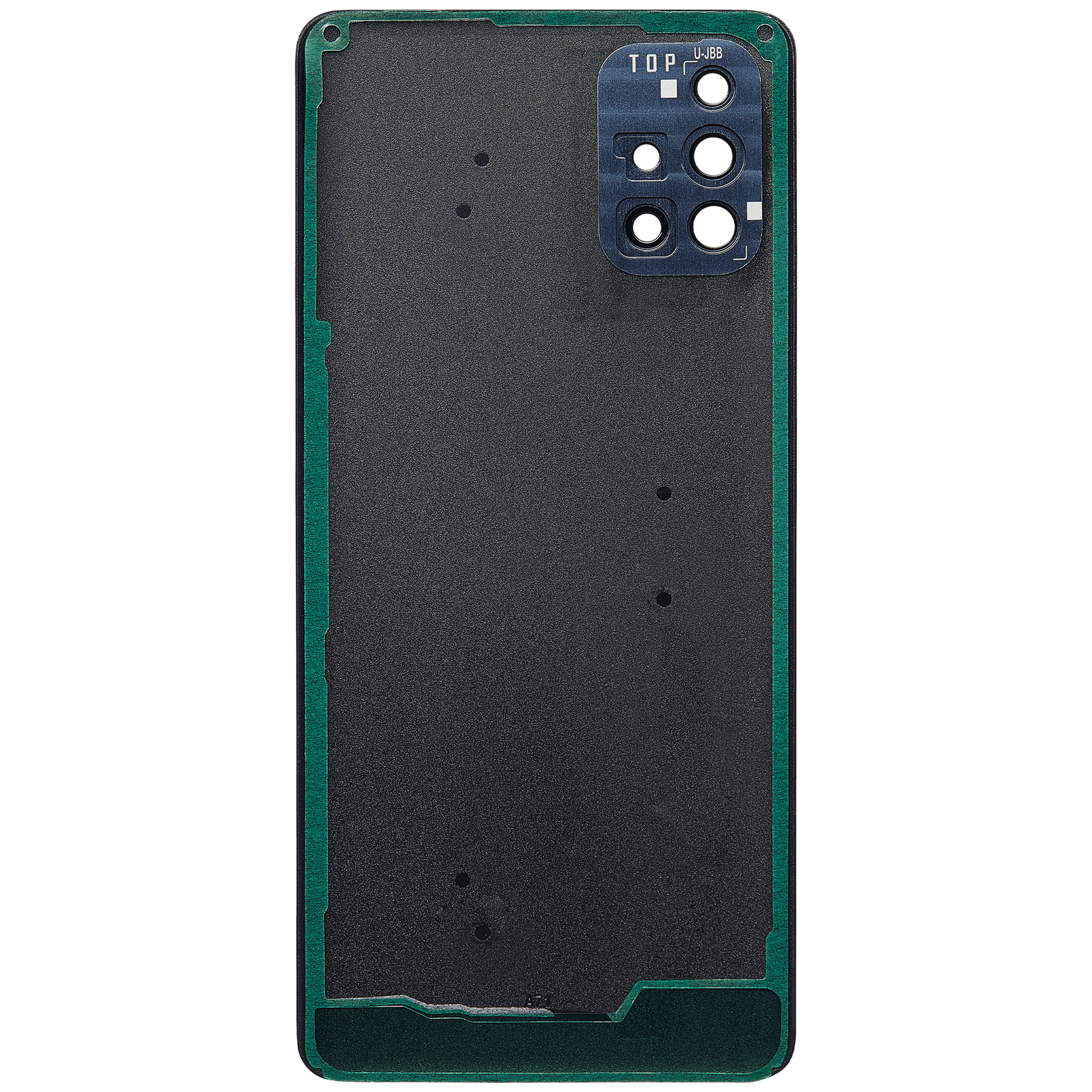 Replacement Back cover Glass With Camera Lens Compatible For Samsung Galaxy A71 (A715 / 2020) (Vemake) ( Prism Crush Black)