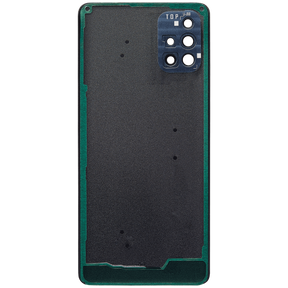 Replacement Back cover Glass With Camera Lens Compatible For Samsung Galaxy A71 (A715 / 2020) (Vemake) ( Prism Crush Black)