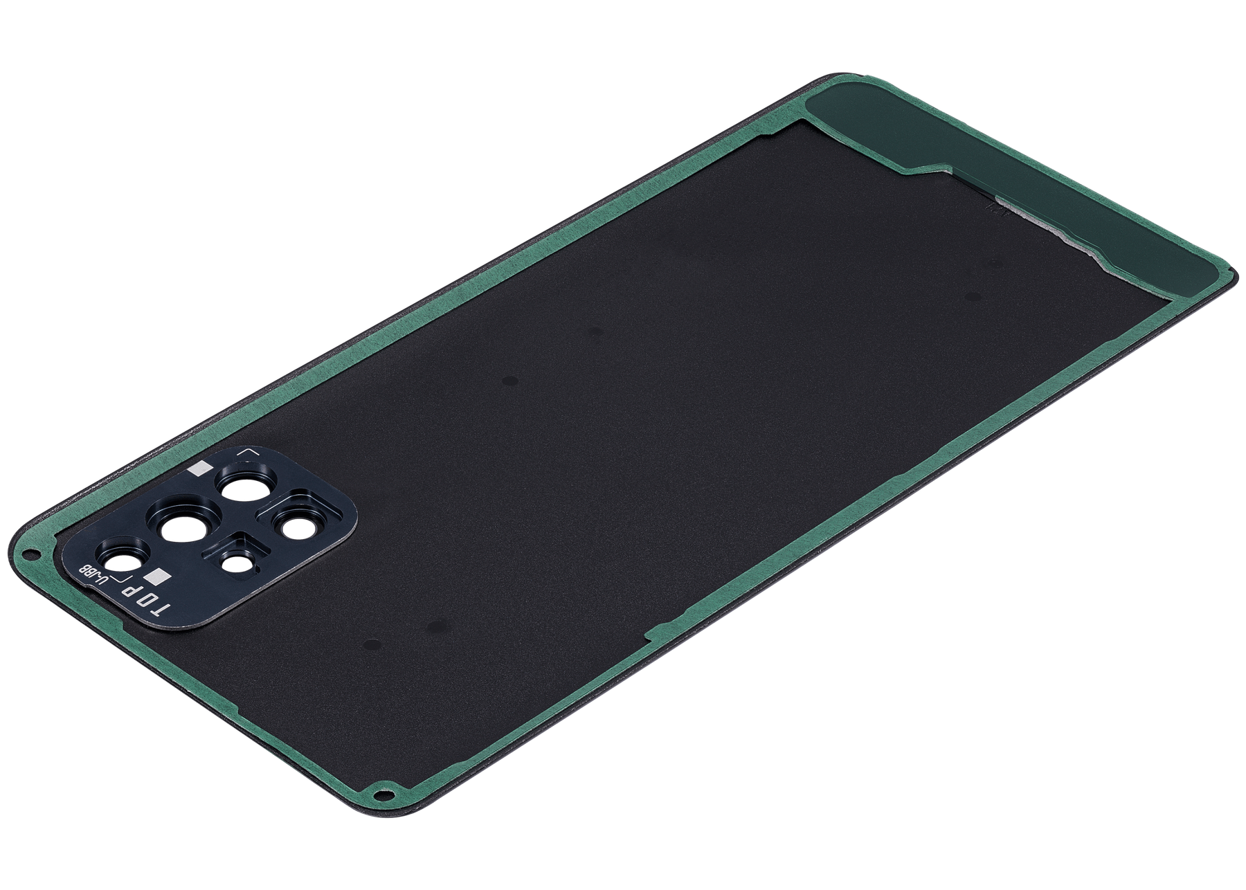 Replacement Back cover Glass With Camera Lens Compatible For Samsung Galaxy A71 (A715 / 2020) (Vemake) ( Prism Crush Black)