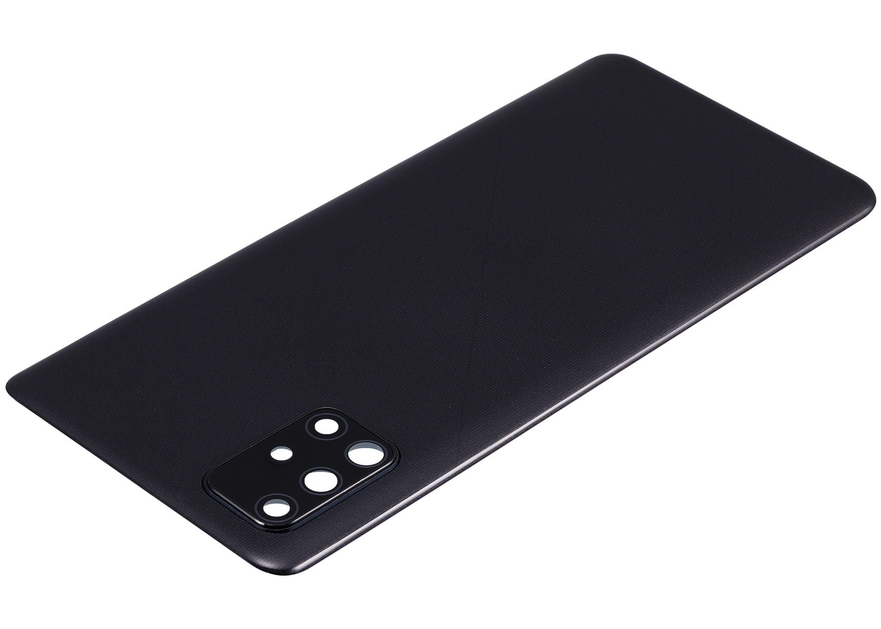 Replacement Back cover Glass With Camera Lens Compatible For Samsung Galaxy A71 (A715 / 2020) (Vemake) ( Prism Crush Black)