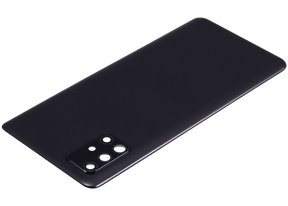 Replacement Back cover Glass With Camera Lens Compatible For Samsung Galaxy A71 (A715 / 2020) (Vemake) ( Prism Crush Black)