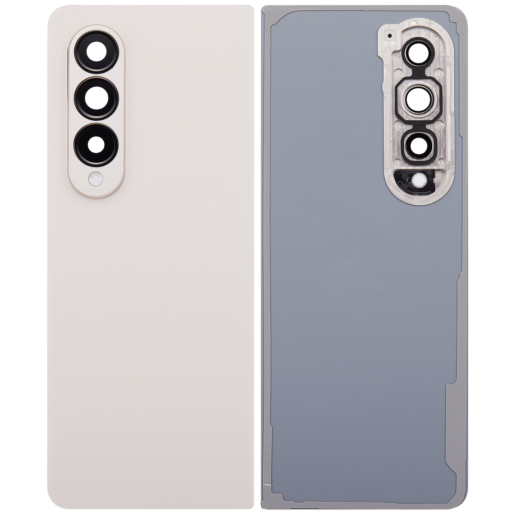 Back Cover Glass With Camera Lens Replacement Compatible For Samsung Galaxy Z Fold 4 (F936) (Beige)