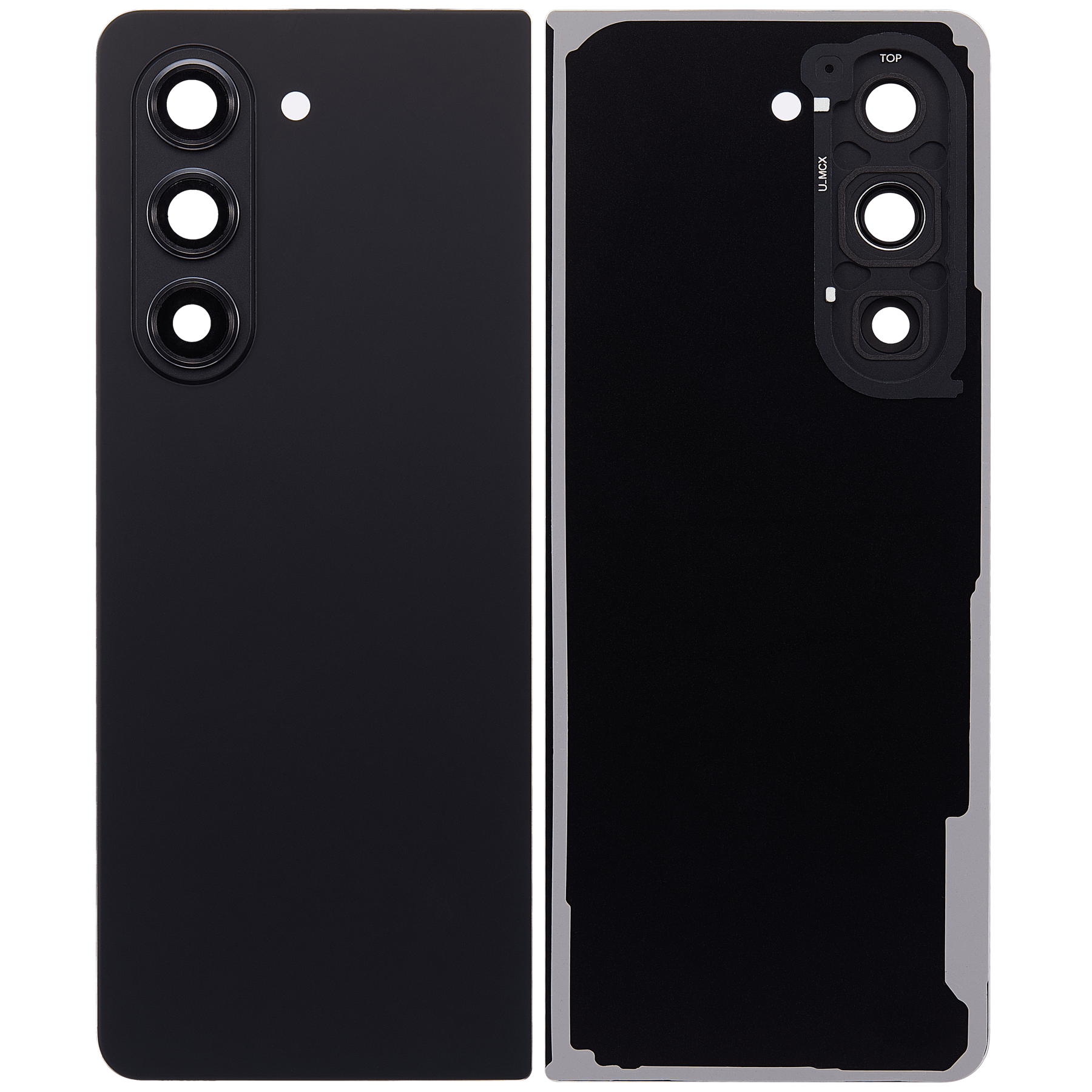 Replacement Back Cover Glass With Camera Lens Compatible For Samsung Galaxy Z Fold 5 5G (F946) (Phantom Black)