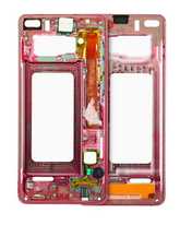 Replacement Mid-Frame Housing Compatible For Samsung Galaxy S10 (With Small Parts) (Cardinal Red)