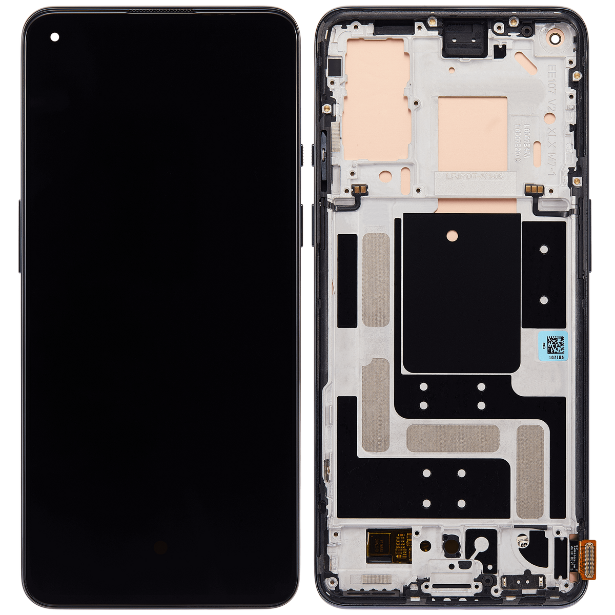 OLED Assembly With Frame Compatible For OnePlus 9 Replacement (US Version) (Vemake) (Astral Black)