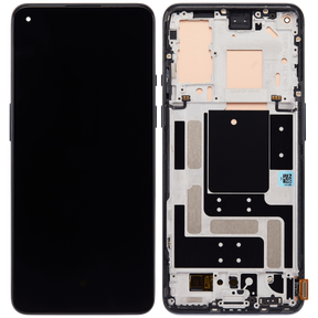 OLED Assembly With Frame Compatible For OnePlus 9 Replacement (US Version) (Vemake) (Astral Black)