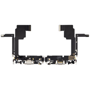 Charging Port Flex Cable Compatible For iPhone 15 Pro (Premium) (White Titanium)