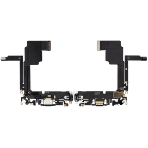 Charging Port Flex Cable Compatible For iPhone 15 Pro (Premium) (Black Titanium)
