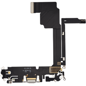 Charging Port Flex Cable Compatible For iPhone 15 Pro Max (Premium) (White Titanium)
