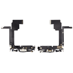 Charging Port Flex Cable Compatible For iPhone 15 Pro Max (Premium) (Black Titanium)