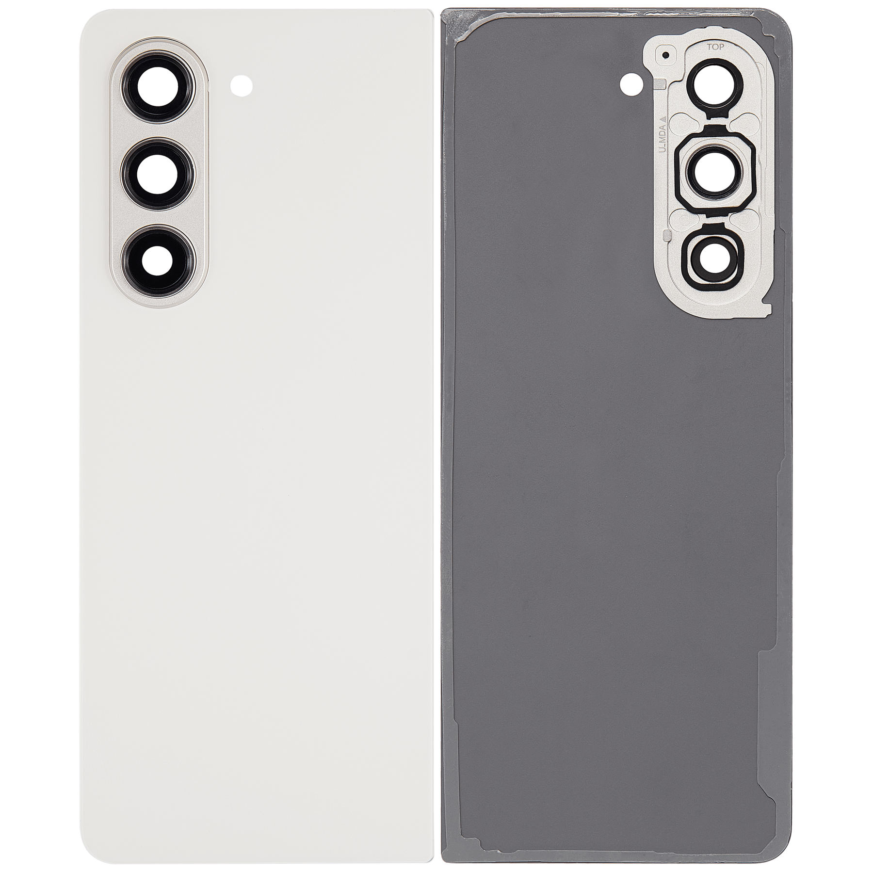 Back Cover Glass With Camera Lens Replacement Compatible For Samsung Galaxy Z Fold 5 5G by Macfactory.in(F946) (Cream)