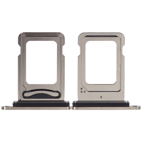 Dual Sim Card Tray Compatible For iPhone 15 Pro / 15 Pro Max (Black Titanium)