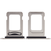 Dual Sim Card Tray Compatible For iPhone 15 Pro / 15 Pro Max (White Titanium)