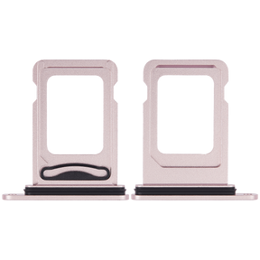 Dual Sim Card Tray Compatible For iPhone 15 / 15 Plus (Pink)
