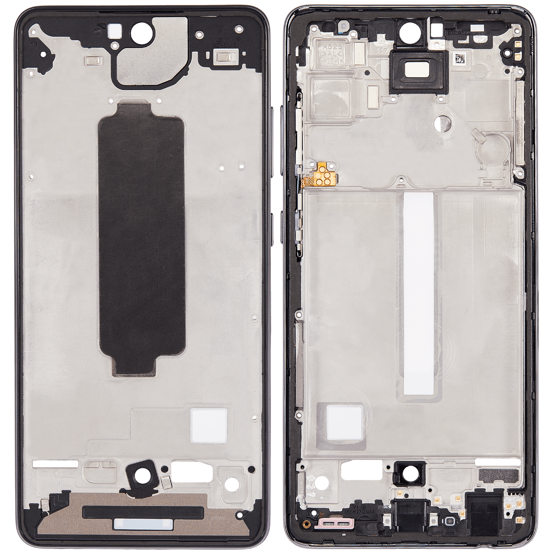 Replacement Mid-Frame Housing Compatible For Samsung Galaxy A52 4G (A525 / 2021) / A52 5G (A526 / 2021) / A52S 5G (A528 / 2021) (Awesome Black)