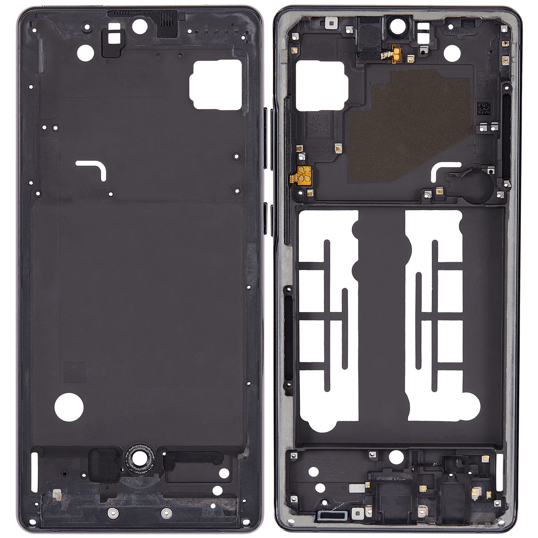 Mid-Frame Housing Replacement Compatible For Samsung Galaxy A71 5G UW (A716V / 2020) (Prism Cube Black)