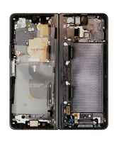 Inner OLED Assembly With Frame Compatible For Samsung Galaxy Z Fold 4 5G Replacement (US & International) (Used OEM Pull: Grade B/C) (Phantom Black)