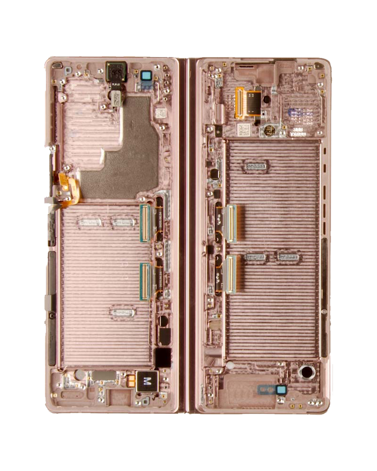 Replacement Inner OLED Assembly With Frame Compatible For Samsung Galaxy Z Fold 2 5G (Used OEM Pull: Grade B/C) (US & International) (Mystic Bronze)