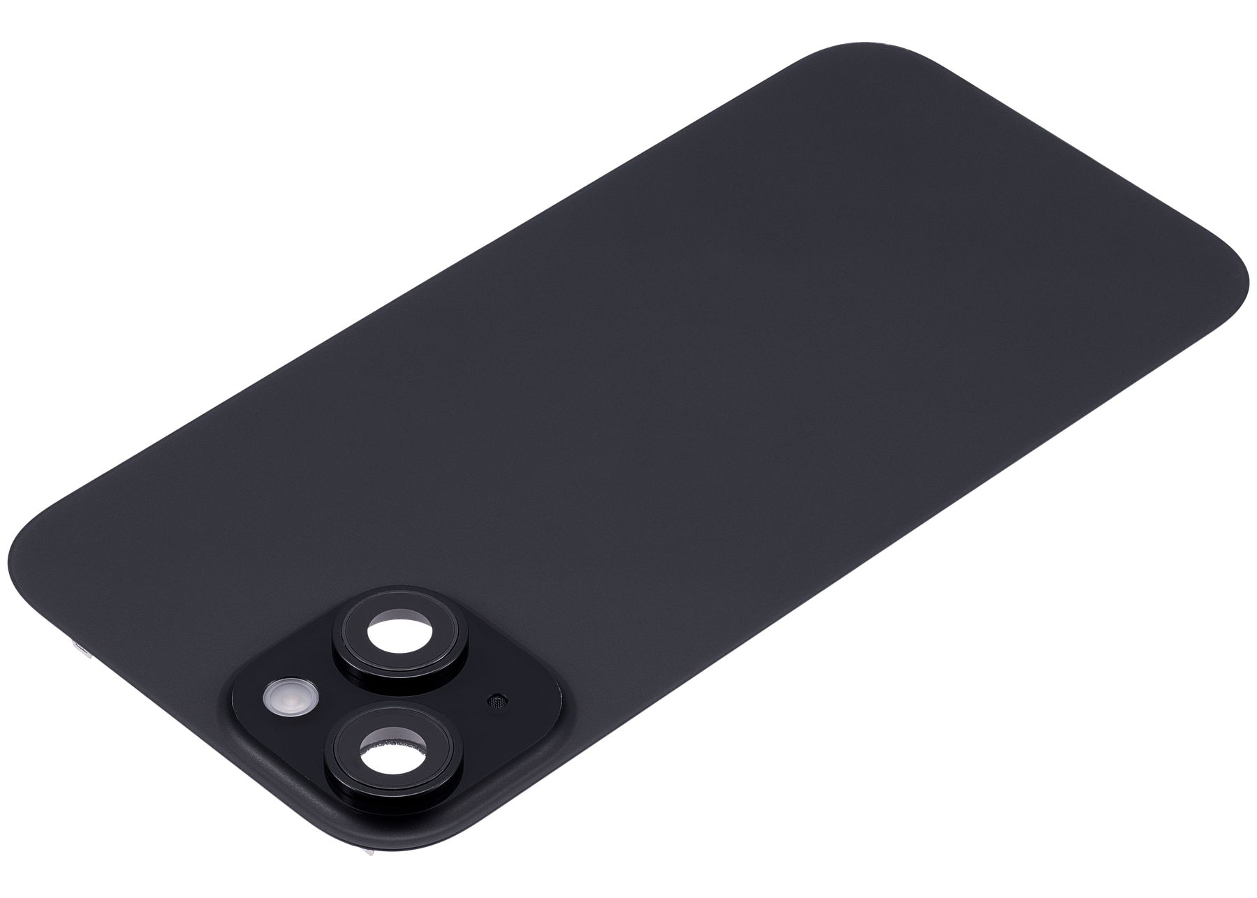 Back Glass With Steel Plate With Wireless NFC Charging MagSafe Magnet & Flashlight Flex Compatible For iPhone 15 (Used OEM Pull: Grade A) (Black)