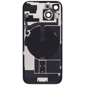 Back Glass With Steel Plate With Wireless NFC Charging MagSafe Magnet & Flashlight Flex Compatible For iPhone 15 (Used OEM Pull: Grade A) (Yellow)