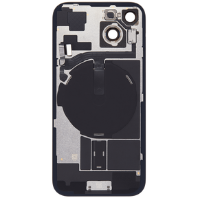 Back Glass With Steel Plate With Wireless NFC Charging MagSafe Magnet & Flashlight Flex Compatible For iPhone 15 (Used OEM Pull: Grade A) (Pink)