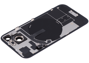 Back Glass With Steel Plate With Wireless NFC Charging MagSafe Magnet & Flashlight Flex Compatible For iPhone 15 (Used OEM Pull: Grade A) (Pink)