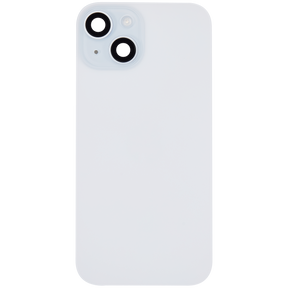 Back Glass With Steel Plate With Wireless NFC Charging MagSafe Magnet & Flashlight Flex Compatible For iPhone 15 (Used OEM Pull: Grade A) (Blue)